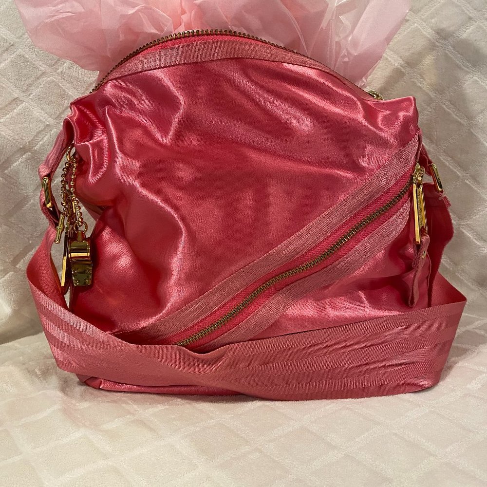 NWT VERY RARE VINTAGE HOT PINK SATIN JUICY COUTURE SHOULDER BAG